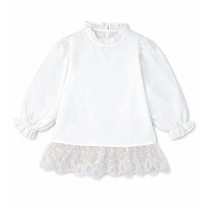 3 Pcs Set,Navy Waistcoat,White Peplum - style Top & Wide Leg Pants partwear set for Girls - 4 - 5 Years Winter Wear