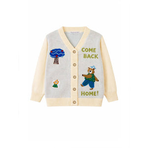 3 Pcs Set,Plane & Sun Shirt,Ted Cardigan & Pants set for Kids - 2 - 3 Years Winter Wear