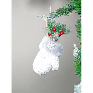 3 pcs Silver Furry Winter Accessories themed Christmas Tree Ornaments - XMAS TREE ORNAMENTS