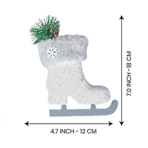 3 pcs Silver Furry Winter Accessories themed Christmas Tree Ornaments - XMAS TREE ORNAMENTS