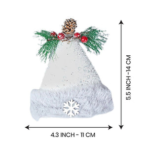 3 pcs Silver Furry Winter Accessories themed Christmas Tree Ornaments - XMAS TREE ORNAMENTS