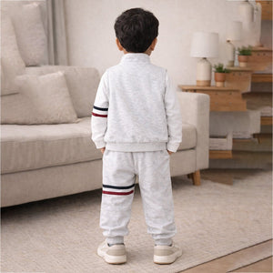 3 Pcs Winter Set, Playful Dog Print Sleeveless Jacket, T-Shirt & Pants for Kids - 2 - 3 Years Kids Clothing