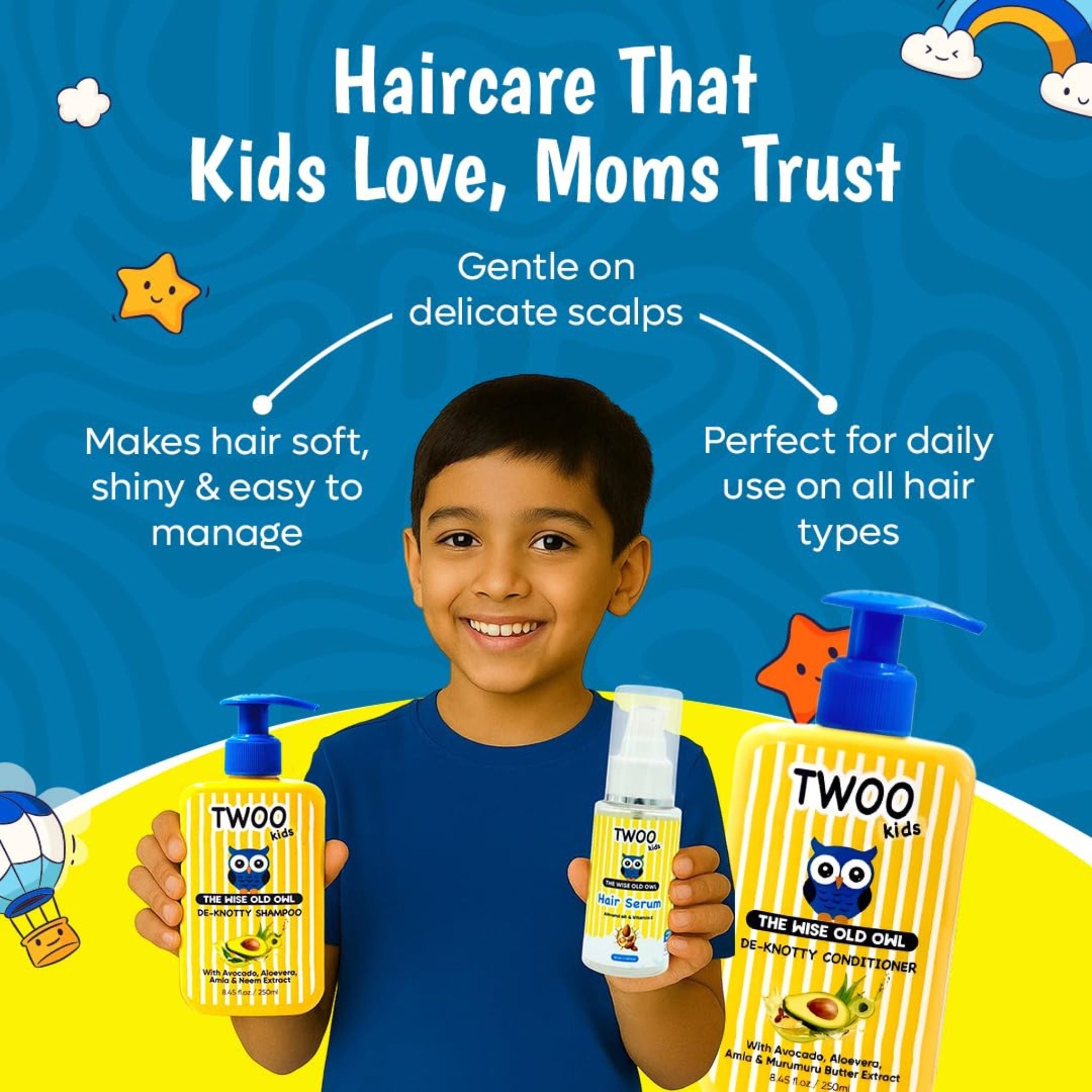 3 - Step Hair Care Combo (De - Knotty Shampoo, De - Knotty Conditioner & Hair Serum) - 8906002231973 Turn on screen reader support