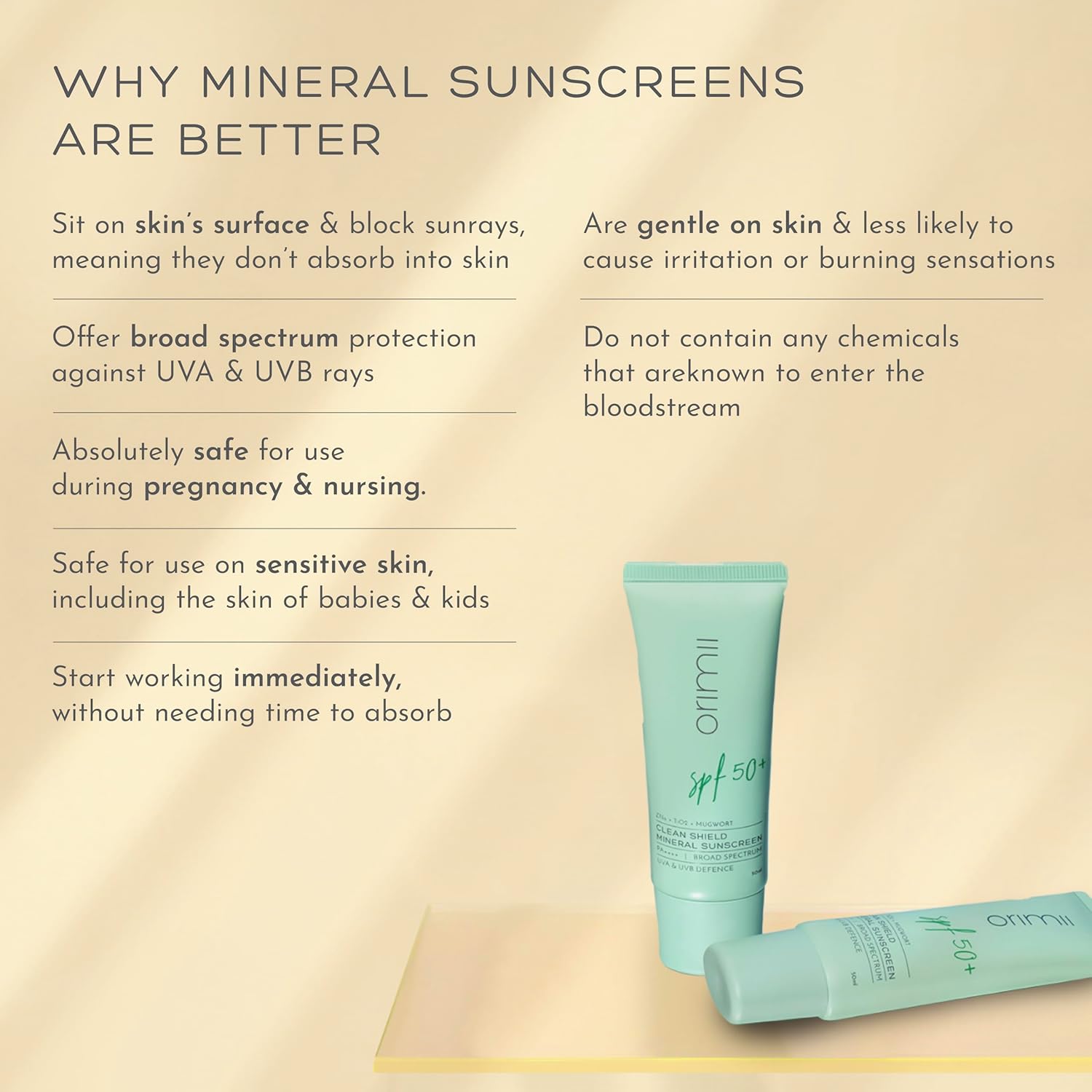 Orimii Clean Shield Mineral Sunscreen SPF 50+