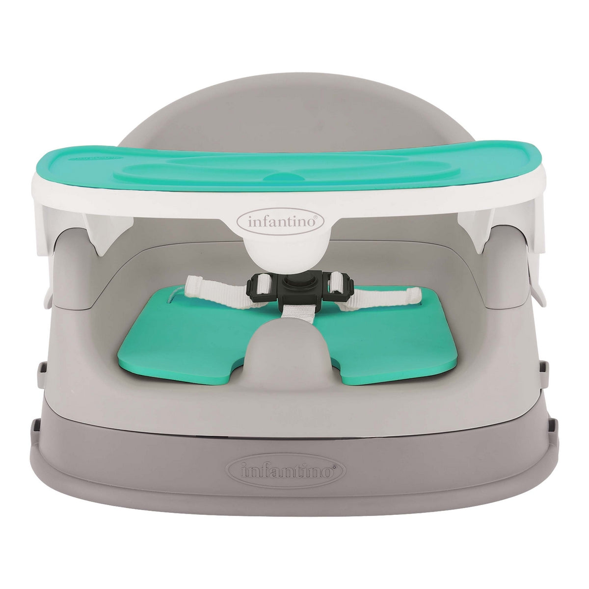 Infantino Grow-with-me 4-in-1 Two-Can-Dine Deluxe Feeding Booster Seat Teal & Grey