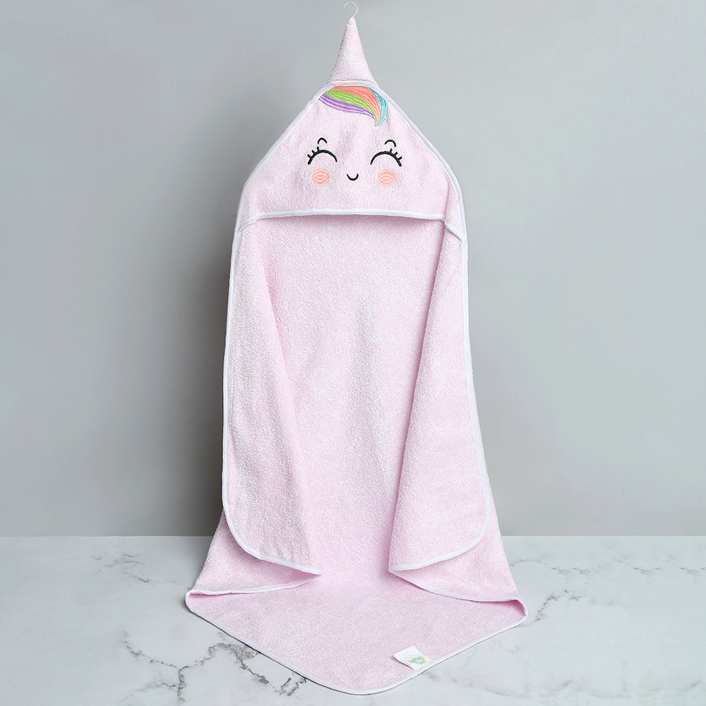 Fancy Fluff Bamboo Cotton Baby Hooded Towel- UNICORN