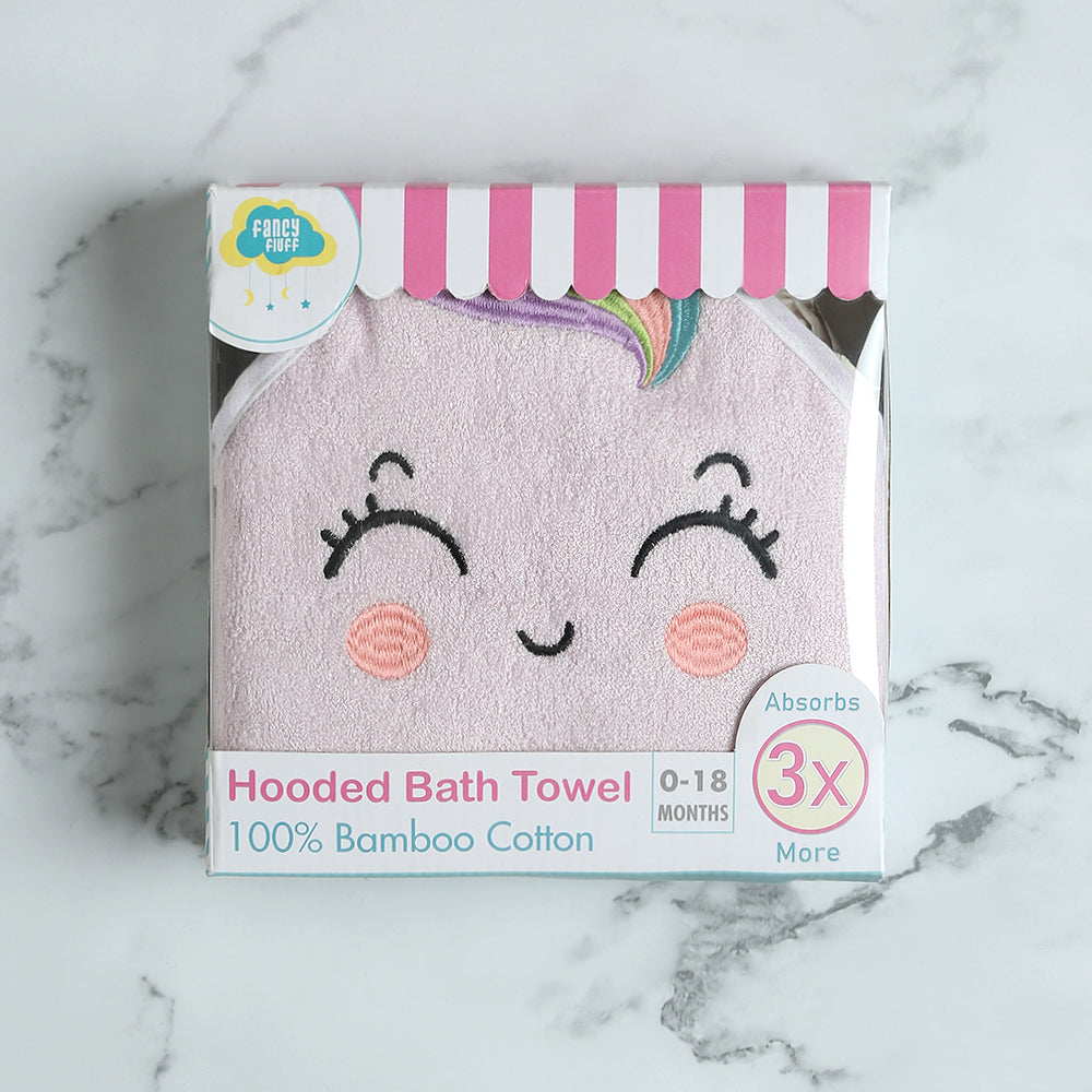 Fancy Fluff Bamboo Cotton Baby Hooded Towel- UNICORN