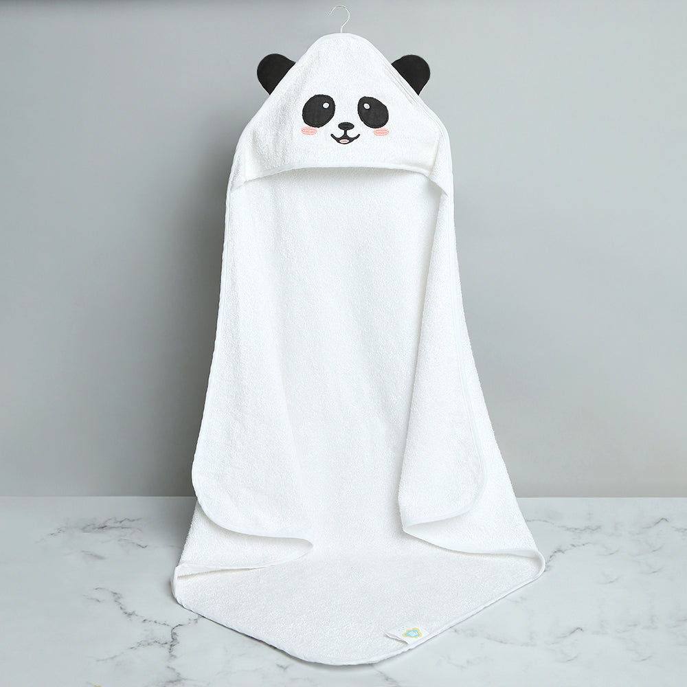 Fancy Fluff Bamboo Cotton Baby Hooded Towel- PANDA