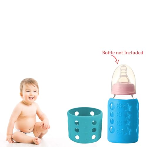 Safe-O-Kid- Silicone Baby Feeding Bottle Cover, Small 60 ml- Blue (Pack of 2)