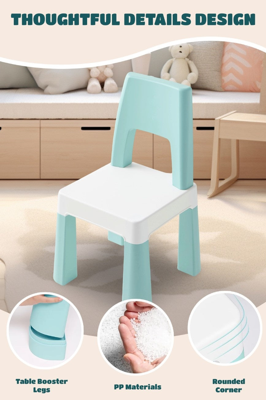 OPlus Learning Chair for Kids - Pastel Blue and white