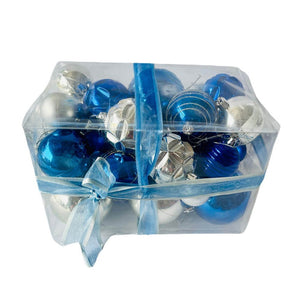 34 pcs, Blue & Silver Colour Hanging Christmas Tree Ornaments - Little Surprise Box34 pcs, Blue & Silver Colour Hanging Christmas Tree Ornaments