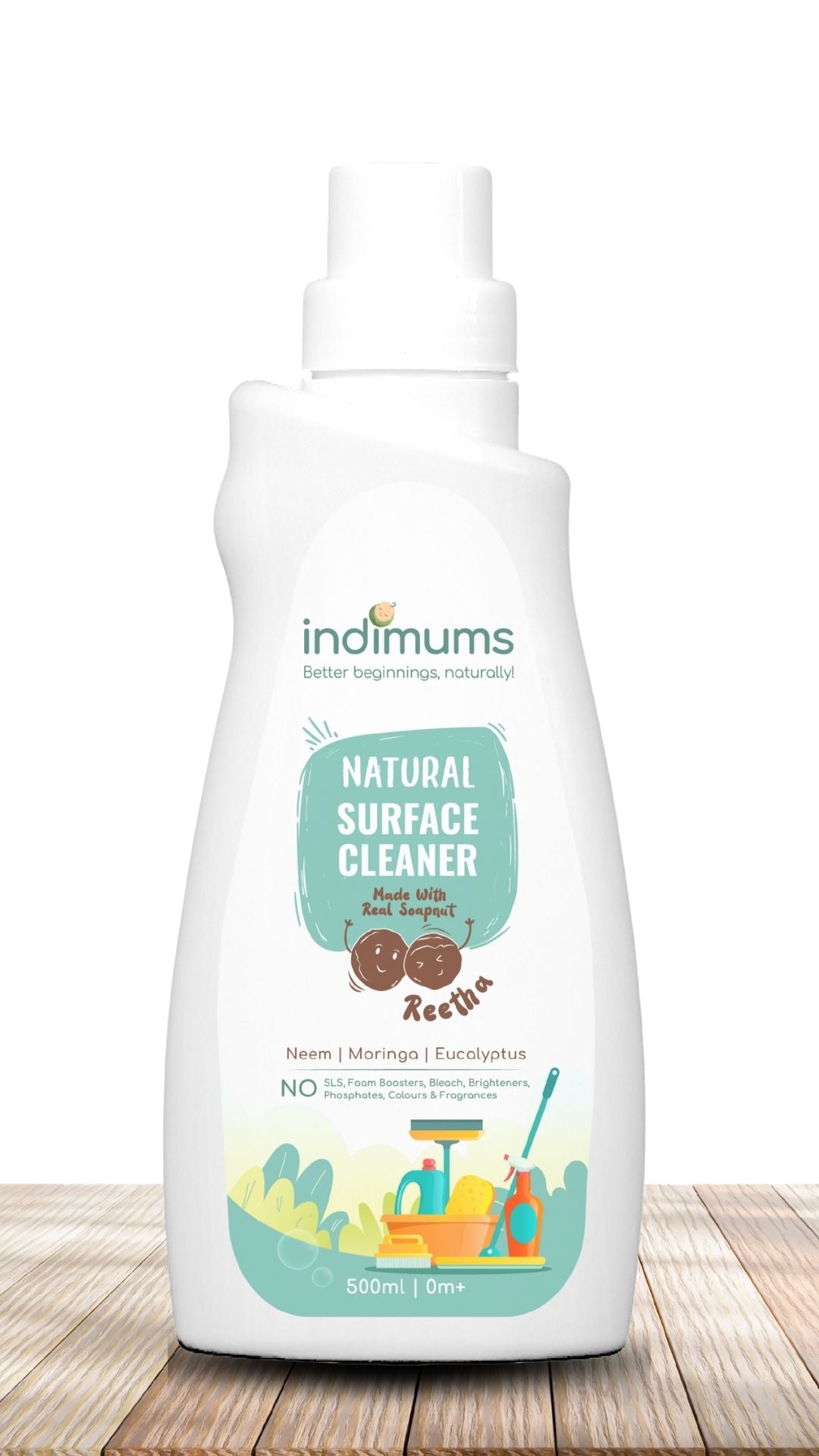Indimums Reetha, Moringa & Eucalyptus Pet Safe Surface & Floor Cleaner 500 ML