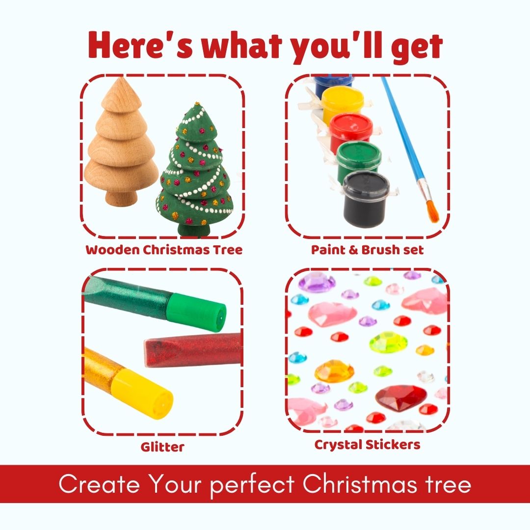 Cots and Cuddles Wooden Diy Christmas Tree for Kids Age 3+