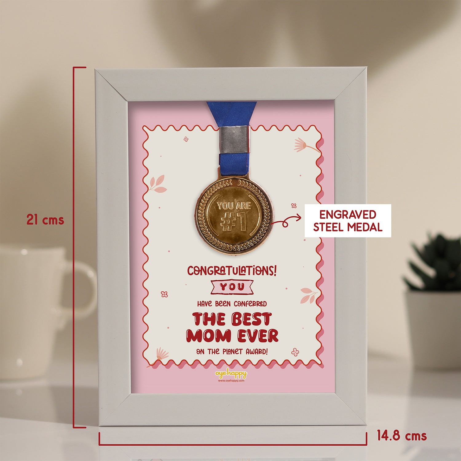 Oye Happy World's Best Mom Medal Frame