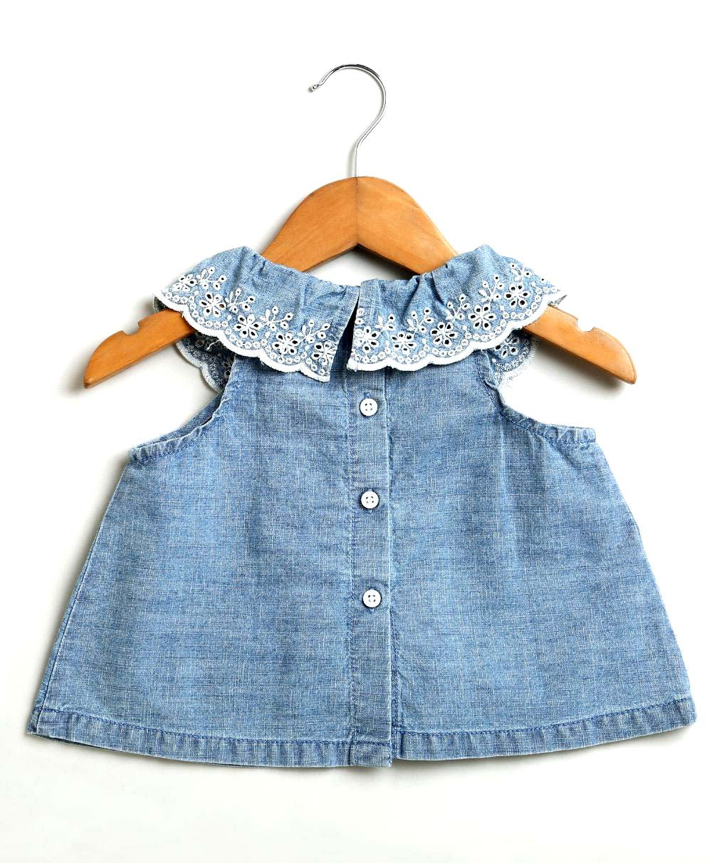 Sweetlime By AS Cotton Denim Ruffle Dress & Bloomer Set.
