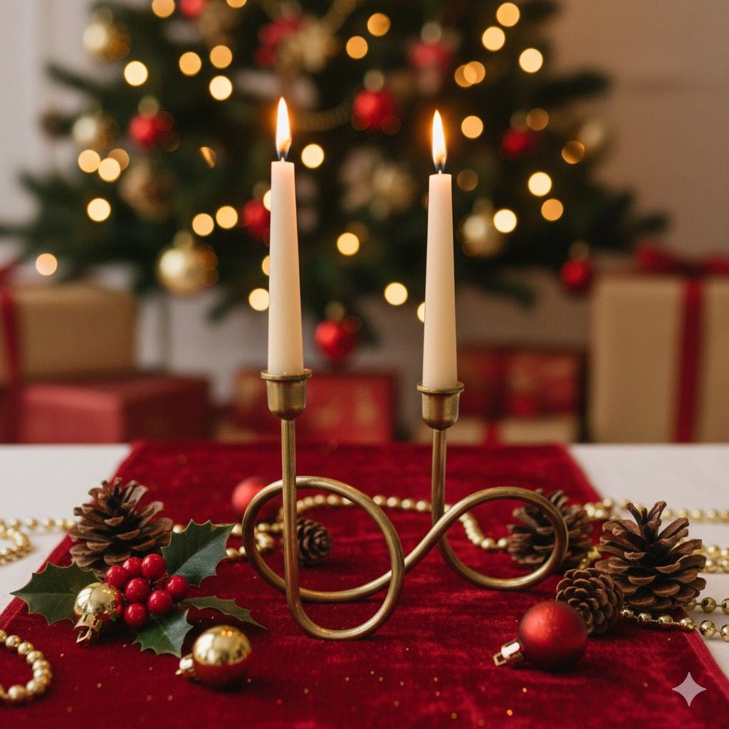 Swen BOAIN, modern brass infinity loop cndlestick holder by SWEN