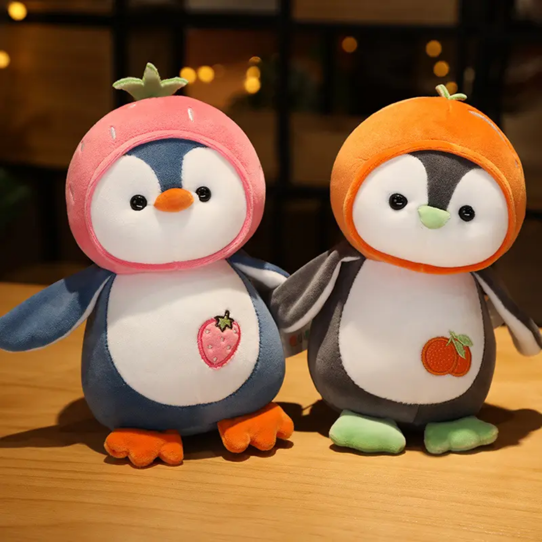 CuddleNest Fruit Penguin Soft Toy 25 cm | Adorable Plush Toy for Kids | Perfect Stuffed Gift for Girls & Boys