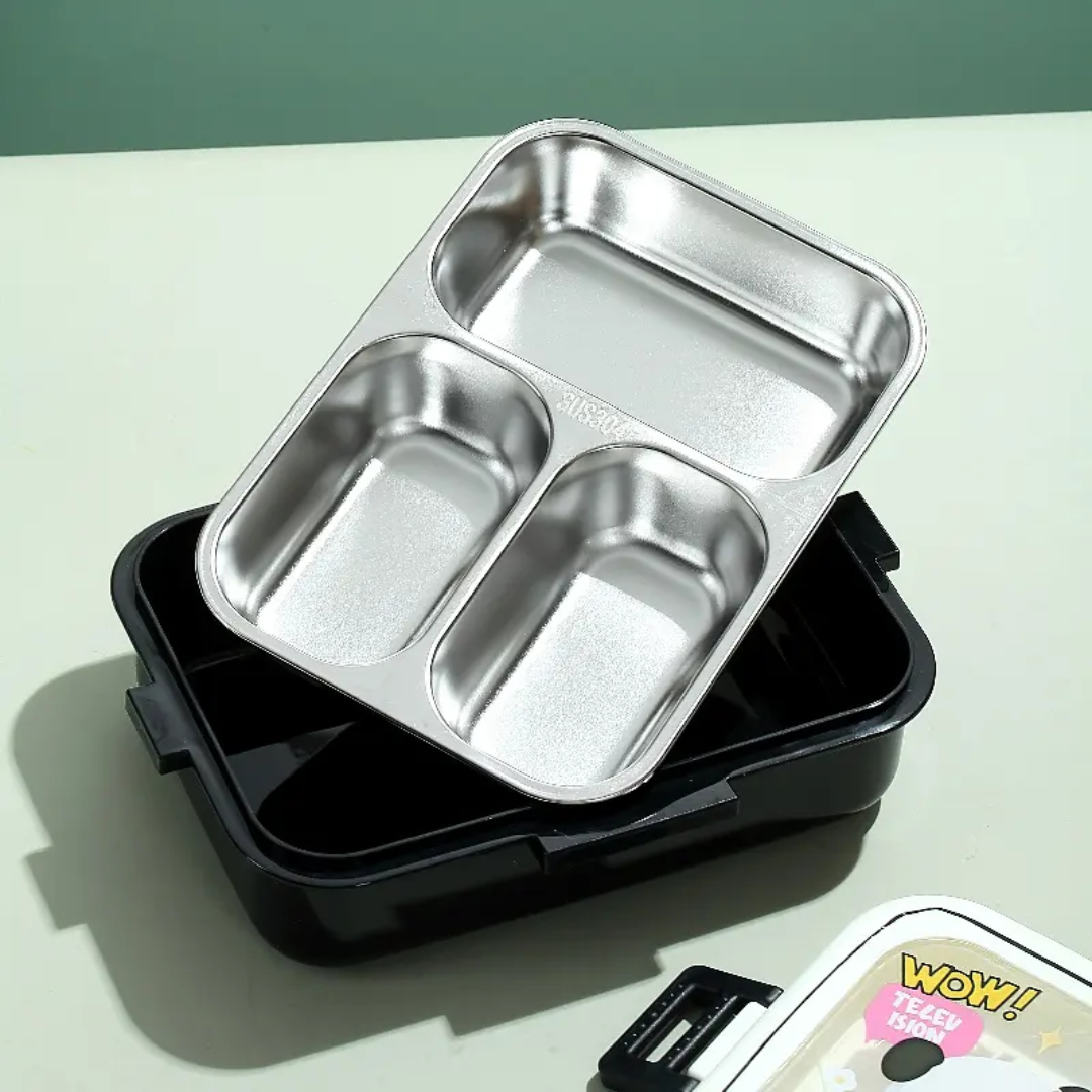 CuddleNest Cute Panda  Bento Lunch Box for Kids – Airtight, Leakproof, & Includes Spoon & Sauce Container