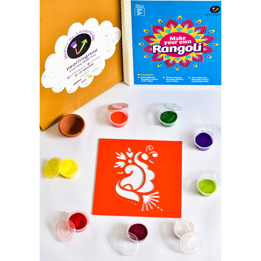 iLearnNgrow Diwali DIY Rangoli Kit - Peacock