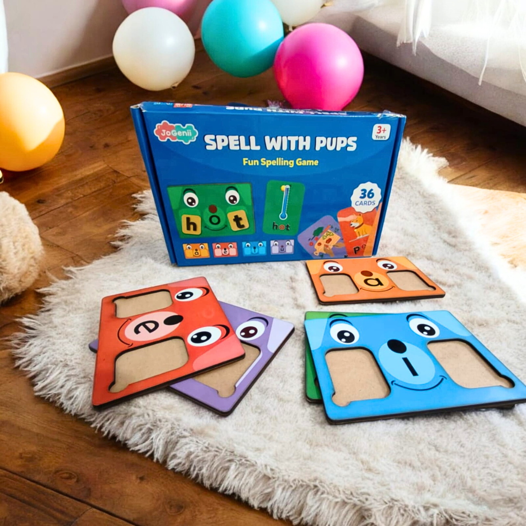 JoGenii Spell with Pups- Fun way to learn 3 letter CVC words Phonics