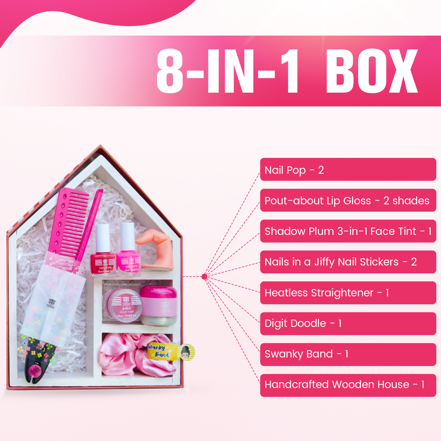 TWOO 8 in 1 Wise Box Beauty Kit for Girls: The Glamorous Wise Box