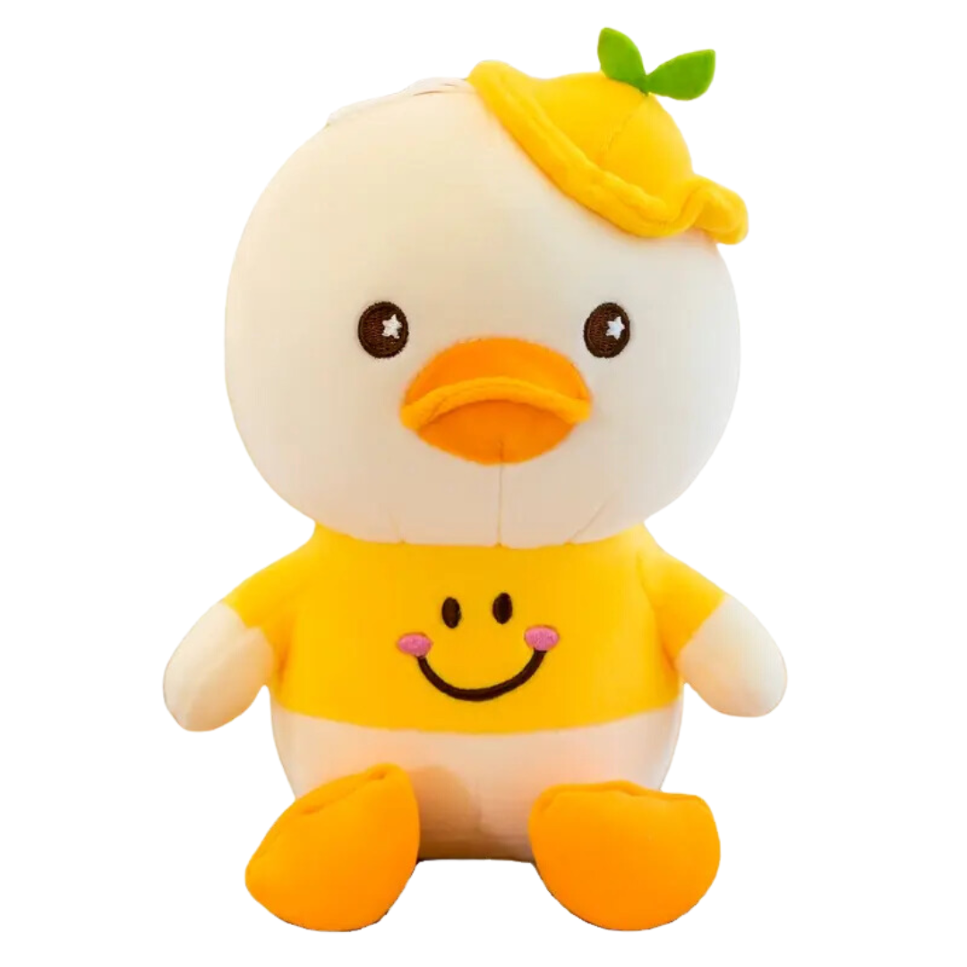 CuddleNest Soft Plush White Pink Duck Toy- Height: 30 cm