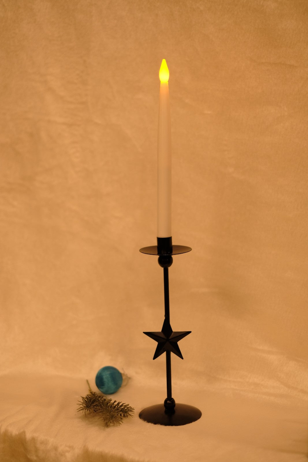 Swen MADALINA, tall midnight Star Taper Candle Holder by SWEN