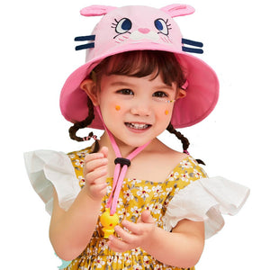 3d Black whisker Bunny Wide Coverage Sun Hat for Kids& Toddlers with Adjustable Strap - 2 - 5 years Swim