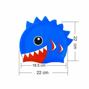 3d Cobalt Blue Red Wrinkle, Silicone Kids Swim Cap, 5 years - 15 years - 5 - 15 years Swim