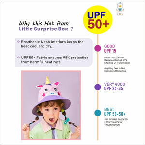 3D Horn Unicorn Wide Coverage Sun Hat for Kids& Toddlers with Adjustable Strap - 2 - 5 years Swim