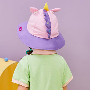 3D Horn Unicorn Wide Coverage Sun Hat for Kids& Toddlers with Adjustable Strap - 2 - 5 years Swim