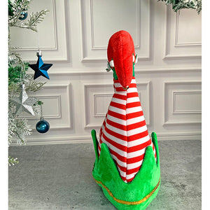 3d Inverted Elf Legs Plush Christmas Party Hat - 