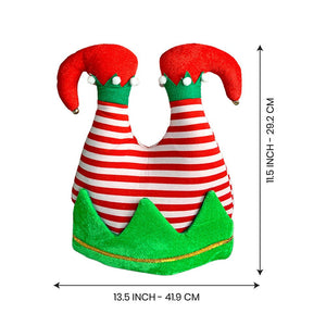 3d Inverted Elf Legs Plush Christmas Party Hat - 