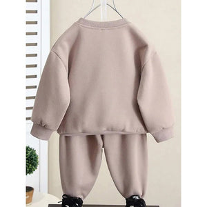 3D Tassled Lion Face 2pcs ,Tracksuit Set for Kids - 2 - 3 Years Kids Clothing