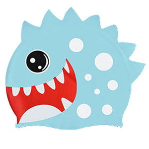 3d White Polka Mint , Silicone Kids Swim Cap, 5 years - 15 years - 5 - 15 years Swim