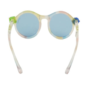 3Fold White Translucent 3d element Frame Anti Ultraviolet Unisex Sunglasses for Toddlers with Pouch Hardcase Storage - 2 - 5 years Swim