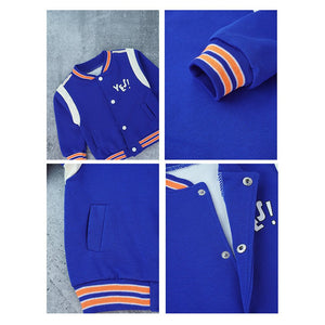 3pcs Blue & Orange Varsity Jacket with matching Tracks for toddler and Kids - 3 - 4 Years Kids Clothing
