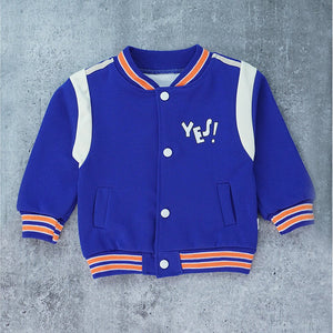 3pcs Blue & Orange Varsity Jacket with matching Tracks for toddler and Kids - 3 - 4 Years Kids Clothing