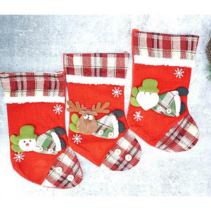 3pcs combo medium, 13 inches 3d Stockings for gifts and Christmas Décor - XMAS STOCKINGS