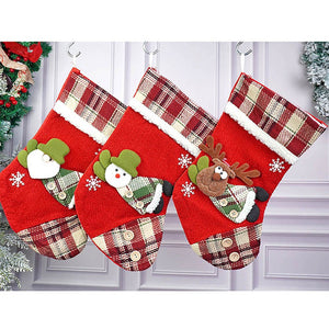 3pcs combo medium, 13 inches 3d Stockings for gifts and Christmas Décor - XMAS STOCKINGS