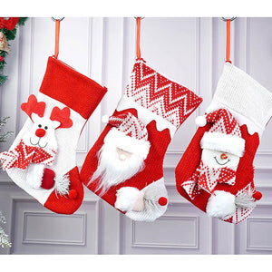 3pcs combo Mini 10 inches 3d Stockings for gifts and Christmas Décor - XMAS STOCKINGS