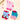 3pcs Ears Animal print Red Border & Pink Socks set for kids, 2 - 4yrs - 2 - 4 Years