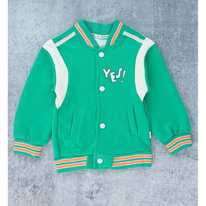 3pcs Green & Orange Varsity Jacket with matching Tracks for toddler and Kids - 3 - 4 Years