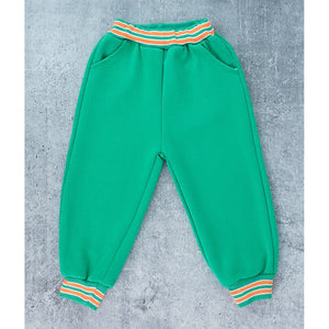 3pcs Green & Orange Varsity Jacket with matching Tracks for toddler and Kids - 3 - 4 Years