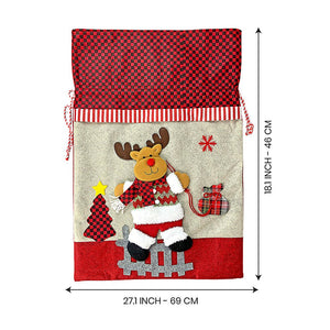 3pcs matching Reindeer set of wristband, Gift sack and hairband for gifts and Christmas Décor - Christmas