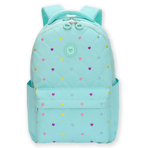 3pcs Mint Mini Heart Matching Backpack, Lunch Bag and Stationery Pouch - Back To School