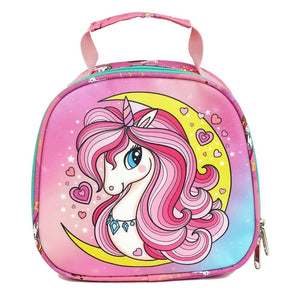 3pcs Moonlit Unicorn Matching Backpack,Lunch Bag and Stationery Pouch - 3899 Back To School