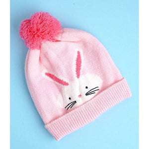 3pcs Pink Bunny Rabbit matching Beanie Winter Cap, Mufflers and Gloves set, 5 - 10 Years - 5 - 10 Years Winter Wear