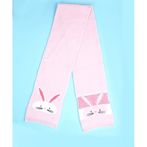 3pcs Pink Bunny Rabbit matching Beanie Winter Cap, Mufflers and Gloves set, 5 - 10 Years - 5 - 10 Years Winter Wear