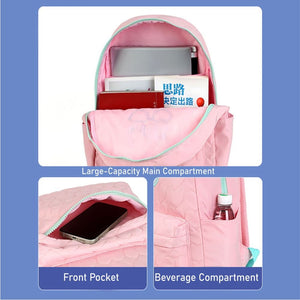 3pcs Pink Cool Glasses Matching Backpack, Lunch Bag and Stationery Pouch, 8yrs to Adults - Back To School